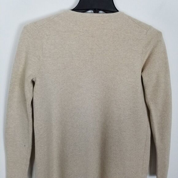 J. Crew Women Vanessa Collarless Sweater Blazer Sz 2XS Oatmeal Cream Cotton - Picture 5 of 9